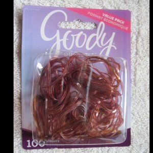 100 Goody Translucent Reddish Pink Plastic Poly Ouchless Elastic Pony Hair Bands